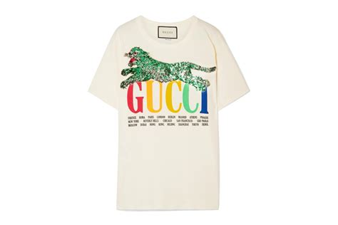 gucci rainbow t shirt|gucci striped t shirt.